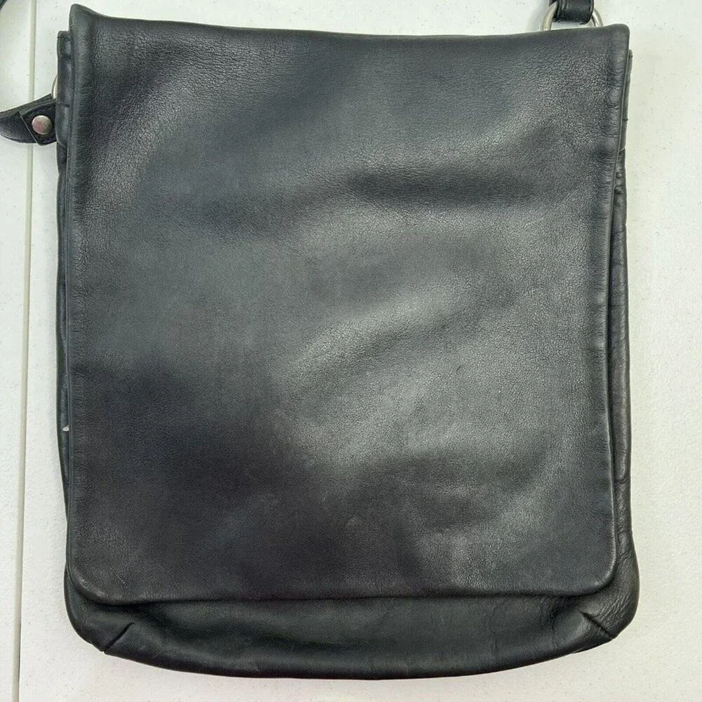 Vintage Coach‎ 9458 Crossbody Legacy Black Thick Leather Slim Messenger Heavy